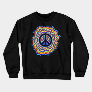 psychedelic peace sign Crewneck Sweatshirt